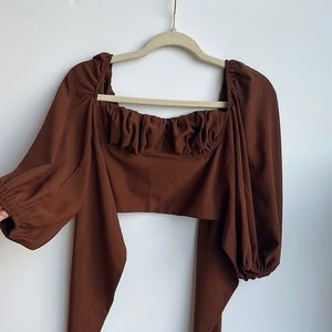 12th tribe tie back crop top size S